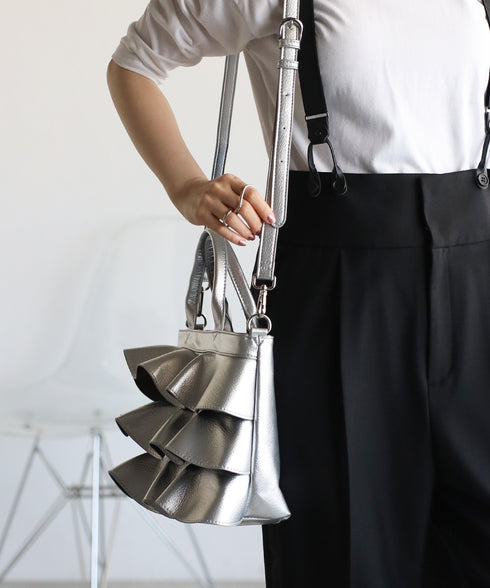 【雑誌掲載・ショップチャンネルOA商品】2WAYフリルハンドバッグ 12-1162